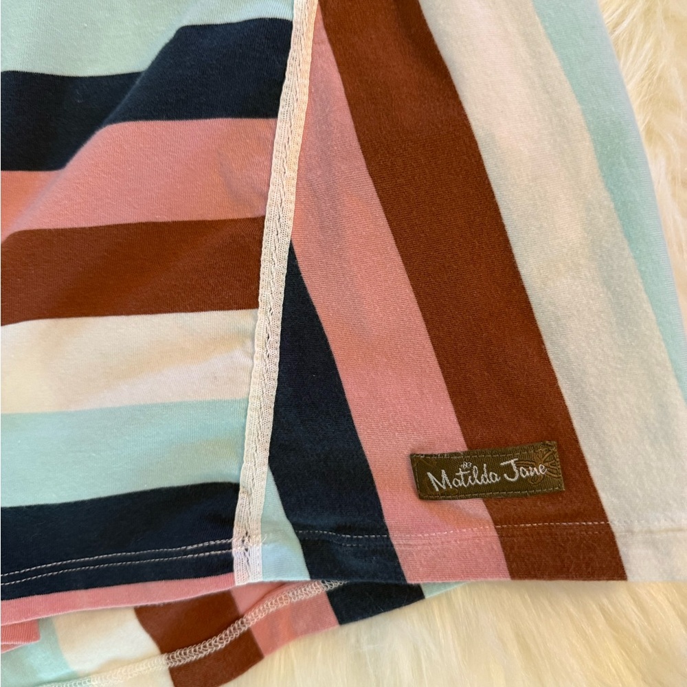 Matilda Jane Sierra Women’s Sleeveless Striped Tie-back Tank Size Medium - Picture 2 of 6